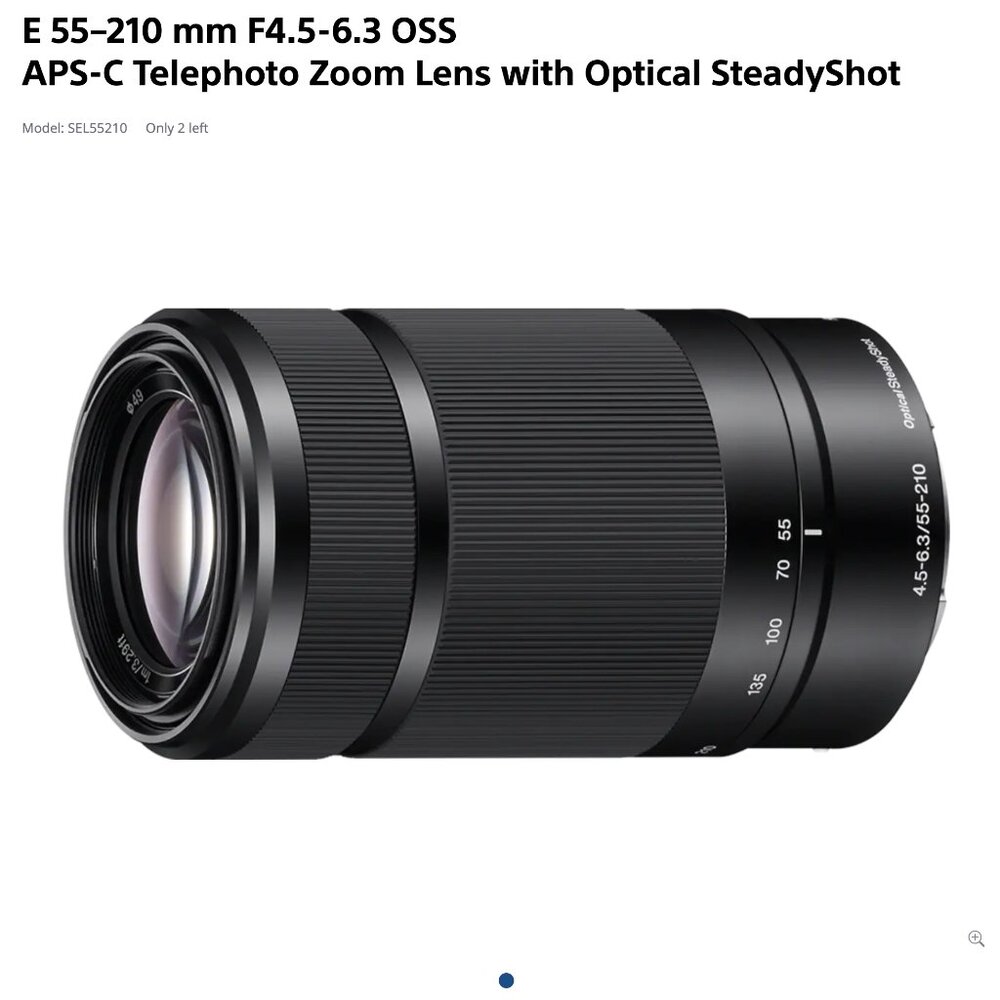 Sony E-mount 55–210 mm F4.5-6.3 OSS APS-C Telephoto Zoom Lens